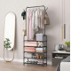 Вішалка для одягу з полицями для взуття Clothes Rack Up / Металева підлогова стійка 170×60×26 см