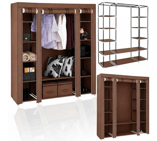 Тканинна шафа HCX Storage Wardrobe 88130 Сірий