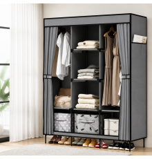 Універсальна тканинна шафа для зберігання речей HCX WARDROBE NEW CL-128 / Складаний органайзер для одягу 170х130х45см