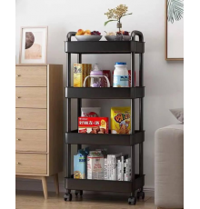 Полиця-етажерка на колесах SKLM-11 (4 яруси) Чорний