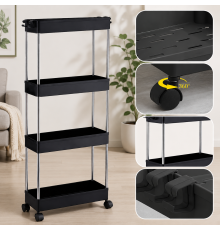 Поверхівка на колесах only Black AND 220-4 / Полиця на колесах / Пересувний органайзер 4 полиці