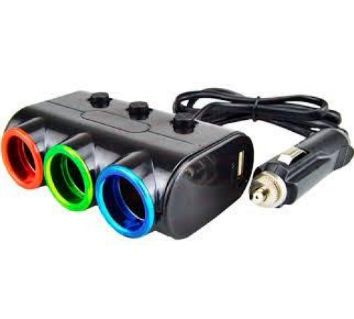 Автомобильное зарядное устройство Olesson MOD-1523 ( 3 in 1/120W/Triple Direct LED Socket )(120) за 270 грн