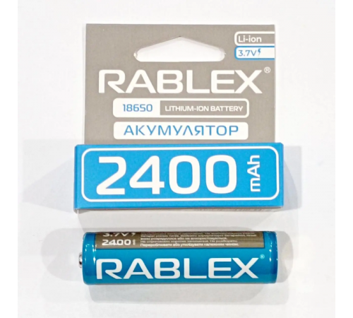 Аккумуляторы с защитой Rablex RB-18650/2400 ( 18650/3.7V/2400mAh ) за 251 грн