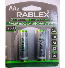 Аккумуляторы RABLEX HR6 RB-2500/ 1.2V / 2500mAh / Ni-MH / AA / блистер / 2шт (240 шт/ящ)
