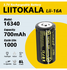 Аккумулятор 16340, LiitoKala Lii-16A, 700mAh (400)