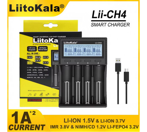 Зарядное устройство LiitoKala Lii-CH4, 4x26650 /18650 /AA / AAA (100) за 932 грн