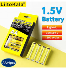 Аккумулятор USB-T36 (4xAA 2400mAhh, 1.5V), LiitoKala, 4 в 1 Type-C (400)