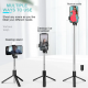 Селф палка, штатив-монопод для телефона с Bluetooth пультом и LED светом Selfie Stick DF-01S AND 5222 (черный)