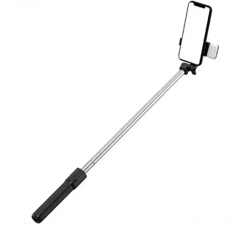Селф палка, штатив-монопод для телефона с Bluetooth пультом и LED светом Selfie Stick DF-01S AND 5222 (черный)