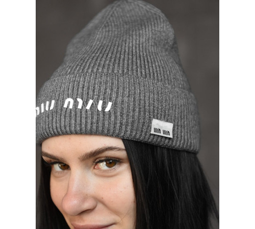 Жіноча шапка miu miu grey ВТ0570 за 138 грн