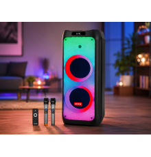 Портативная акустика ZXX-5590 100Вт / Bluetooth Колонка 88х32х32см / Аккумуляторная, акустическая система / Караокая колонка с подсветкой + 2 микрофона