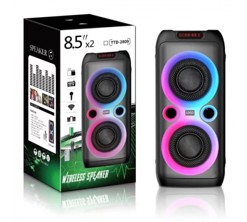 Колонка Bluetooth Wireless Speaker TTD-2809, 20Вт с караоке микрофоном и пультом управления и подсветкой