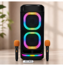 Колонка BTS-2120 Bluetooth / Акустична система з двома бездротовими мікровонами / Караоке-колонка