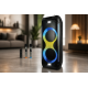 Портативная акустика ZXX-5580 / Колонка с Bluetooth для караоке с микрофонами / Аккумуляторная колонка с RGB-подсветкой FM и TWS