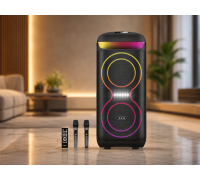 Портативная акустика ZXX-5505 / Переносная колонка LED-подсветкой USB/TF/FM/BT/AUX и микрофоном / Bluetooth колонка