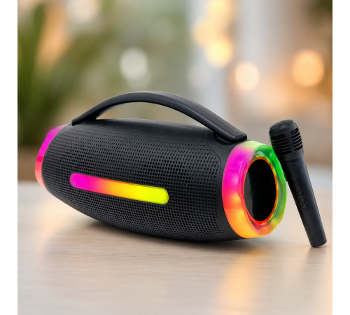 Колонка MS-3643BT-W / Колонка Bluetooth с микрофоном / Акустика с RGB-подсветкой