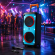Портативна акустика ZXX-1095 80Вт / Колонка 2×8дюйма Bluetooth/USB/TF/AUX, FM, LED / Переносна музична колонка з мікрофоном для караоке за 6059 грн