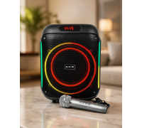 Портативная акустика ZXX-5502 / Bluetooth аккумуляторная колонка с подсветкой / Караоке колонка с микрофоном