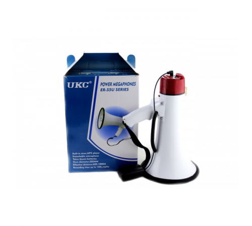 Мегафон громкоговоритель, ручной рупор с диктофоном и сиреной MEGAPHONE ER-55 12v