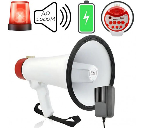 Мегафон громкоговоритель, ручной рупор с диктофоном и сиреной MEGAPHONE ER-55 12v
