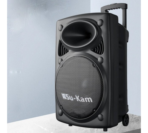 Портативная колонка Su-Kam BT 150D + 2 микрофона 12v220v