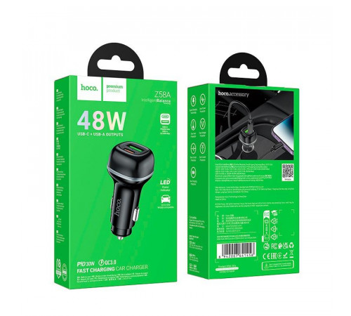 АЗУ HOCO Z58A Rank 48W/PD30W+QC3.0/1*USB+1*Type-C/LED за 287 грн