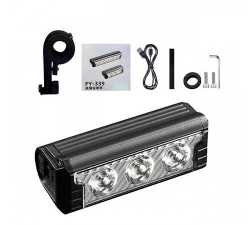 Ліхтар для велоподорожей FY-339B-3LED(white+yellow), Довговічний велосипедний ліхтар SF-42 за 697 грн