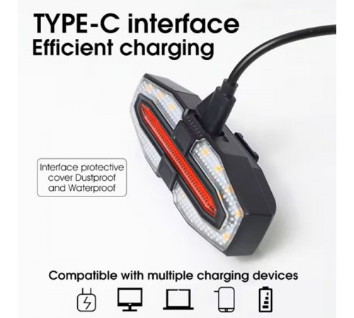 Потужний задній ліхтар для велосипеда LY-5510, Стоп на велосипед LED USB, Ліхтар для нічної їзди MX-27 за 576 грн