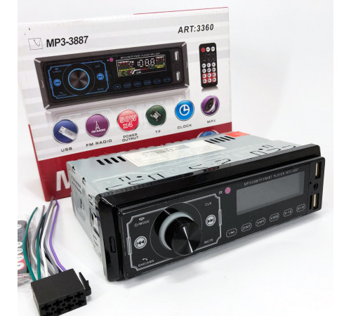 Магнитола с мульти подсветкой MP3 3887 ISO 1DIN, Штатная магнитола рено, Автомагнитофон 1din GI-44