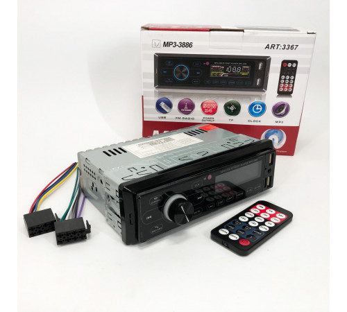Магнитола машина 1din MP3 3886 ISO 1DIN, Авто магнитола, Штатный магнитофон, Usb для штатной магнитолы XR-32