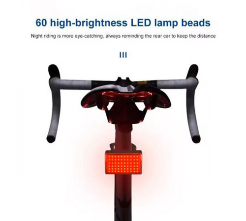 Стоп-сигнал на задню раму велосипеда MY-2105-60LED, Мигалка задня на акумуляторі для велосипеда DV-51 за 456 грн