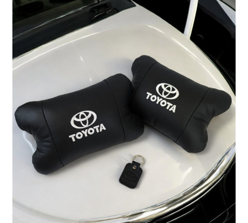 Автомобильная подушка для шеи с лого Toyota, Подушка для салона авто под голову поездок VI-79