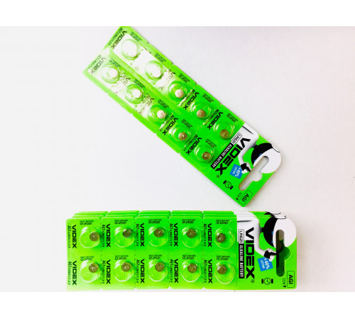 Батар часов Videx AG 1 (LR621) BLISTER CARD 10pcs за 9 грн