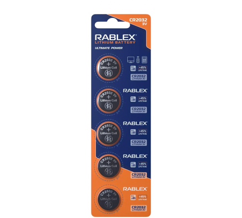 Rablex CR2032 3 V blister card/5 pcs/100/1000 за 13 грн