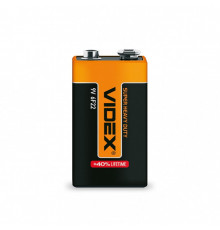 Батарейка солевая VIDEX 6F22/9V/ 1604/ 1062 (Крона) 1pcs SHRINK