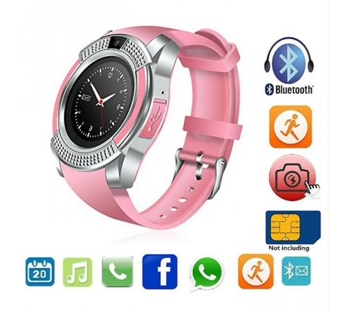 Розумний смарт-годинник Smart Watch V8. Колір рожевий MD-27 за 560 грн