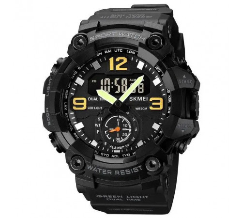 Тактические часы для зсу SKMEI 1965BK BLACK, Многофункциональные военные часы военной тематики VM-78