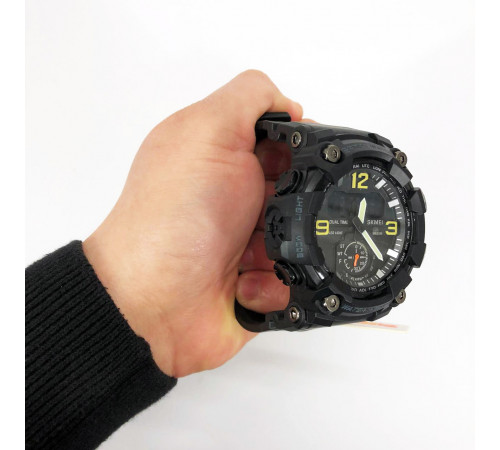 Тактические часы для зсу SKMEI 1965BK BLACK, Многофункциональные военные часы военной тематики VM-78
