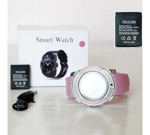 Розумний смарт-годинник Smart Watch V8. Колір рожевий MD-27 за 560 грн
