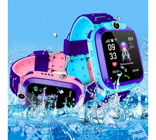 Детские Смарт Часы Smart Baby Watch Q12 SIM /Bluetooth /LBS/GPS. Цвет: розовый PW-69