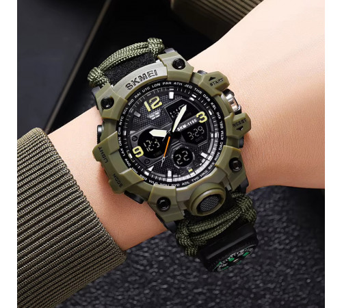 Тактичний годинник для ЗСУ SKMEI 1155BAG PARACORD, Спортивний наручний годинник Спецназ XW-22 за 763 грн