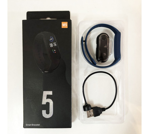 Фитнес браслет Smart Watch M5 Band Classic Black смарт часы-трекер. Цвет: синий ZB-82