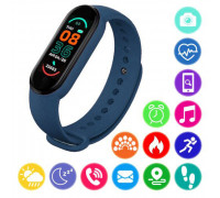 Фитнес браслет FitPro Smart Band M6 (смарт часы, пульсоксиметр, пульс). Цвет: синий JQ-19