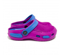 Сабо для дівчинки дитячі дівочі кроксики "Like Crocs" (30,31,32,33,34,35) Малиново - блакитний W14052020-3 32/33