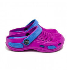 Сабо для девочки детские девичьи кроксики "Like Crocs" (30,31,32,33,34,35) Малиново- голубой W14052020-3 32/33