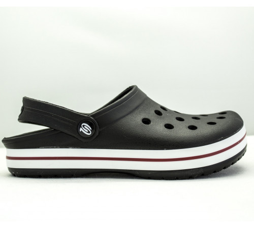Крокси підліткові чорні сабо з великими дірками "Like Crocs"