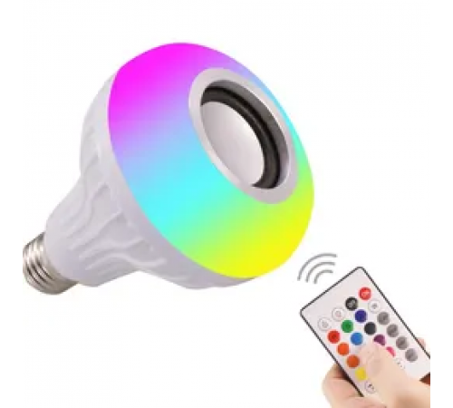Світлодіодна лампа з Bluetooth колонкою Bulb 12Вт в патрон Е27, RGB світильник з динаміком та пультом PRP