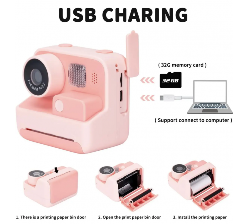 Фотокамера моментального друку дитяча Instant Print Camera, 1080P Video for kids