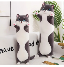 Серый 70см Мягкая Игрушка Кот Длинний Подушка Обнимашка