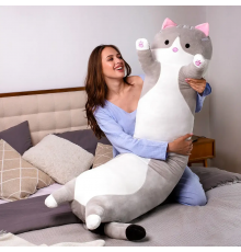 Серый 150см Мягкая Игрушка Кот Длинний Подушка Обнимашка